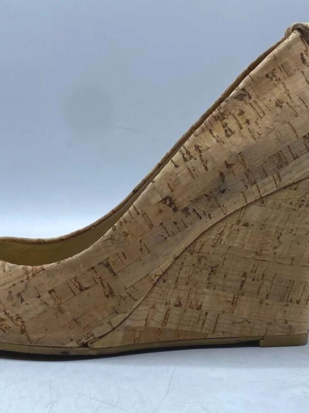 Stuart Weitzman Women's Size 10 M Cork Peep Toe Wedge Heels - Picture 5 of 10